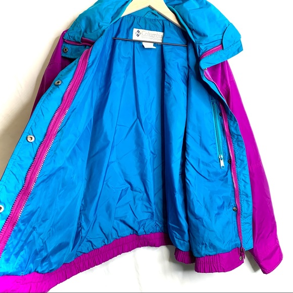 throwback Columbia Windbreaker Purple xLarge - Picture 5 of 8